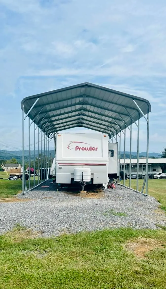 24x39x10 vertical roof RV and boat cover with 140 mph wind certification